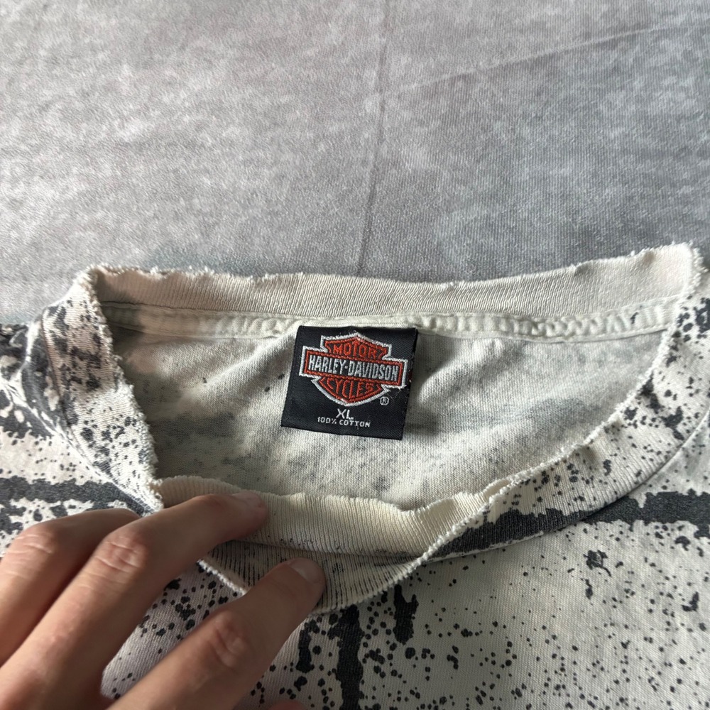 Vintage 90s Harley Davidson AOP Brick T-Shirt Nashville TN Single Stitch GRAIL - Picture 3 of 8